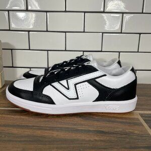 Vans Lowland ComfyCush Womens Size 7 Shoes Black White Low Lace Up Sneaker